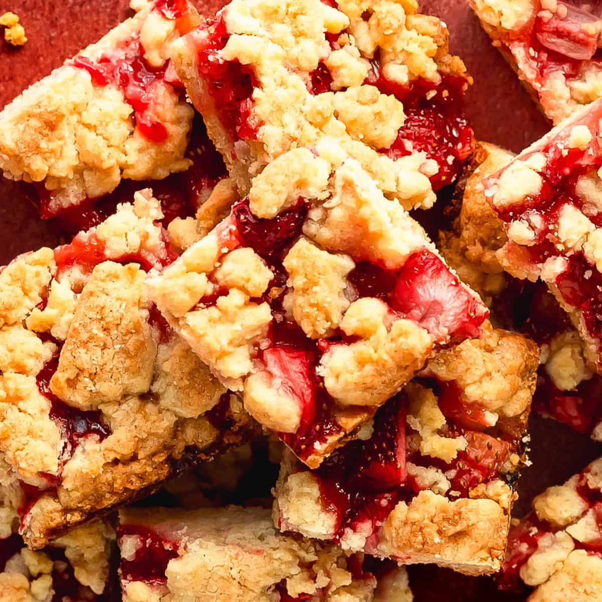 Homemade Strawberry Crumb Bars with Fresh Berries & Buttery Topping